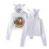 Fashion Icrimax Burgerpommes Printed Kawaii Crop Top Hoodie Funny Cropped Short Sweatshirt Hooded Pullover Women Tops Streetwear
