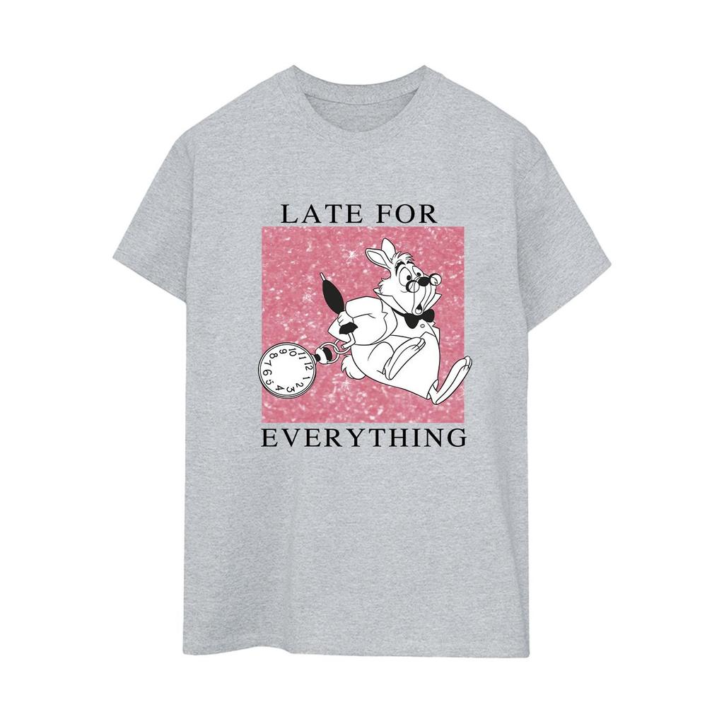 Disney Womens/Ladies Alice In Wonderland White Rabbit Cotton Boyfriend T-Shirt