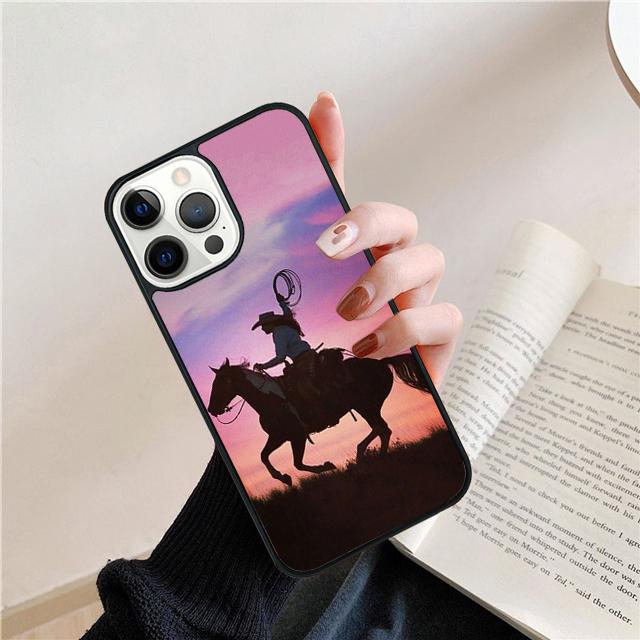 Sunset Cowgirl Horse Silhouette Cover For iPhone 17 Air 15 16e 14 13 12 Pro Max 11 Pro Max Plus Phone Case Coque
