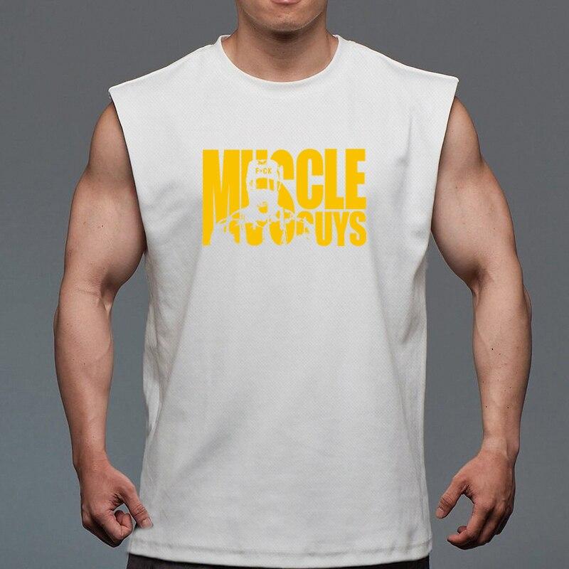 

Летний сетчатый быстросохнущий спортивный жилет Muscleguys, мужская модная футболка без рукавов для фитнеса, майка для бега, баскетбола, тренировочная майка, благоприятная для кожи XXL