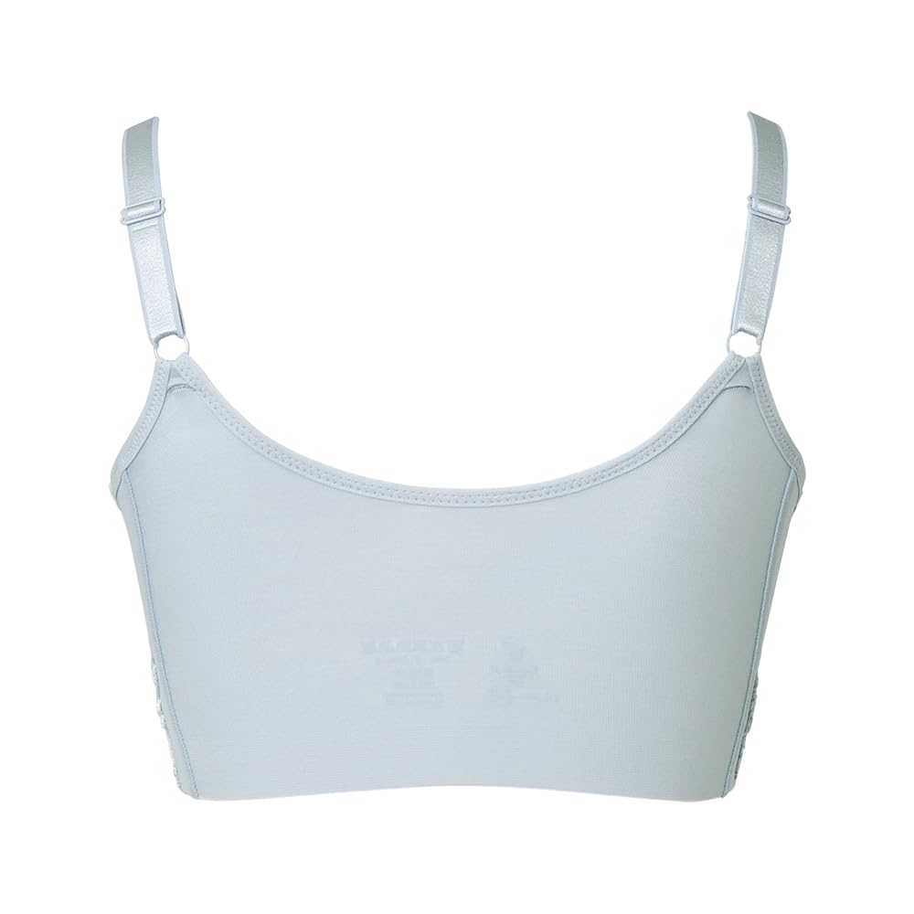 Bradelis New York Wireless Cotton Blend Stretch Hybrid Heart Cup Size Ash Medium Shapewear, Bra, 25, Blue,