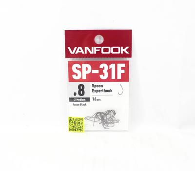 Vanfook SP-31F Cuchara Expert Mediano Tamaño de anzuelo 8, 16/paquete Negro (8934)