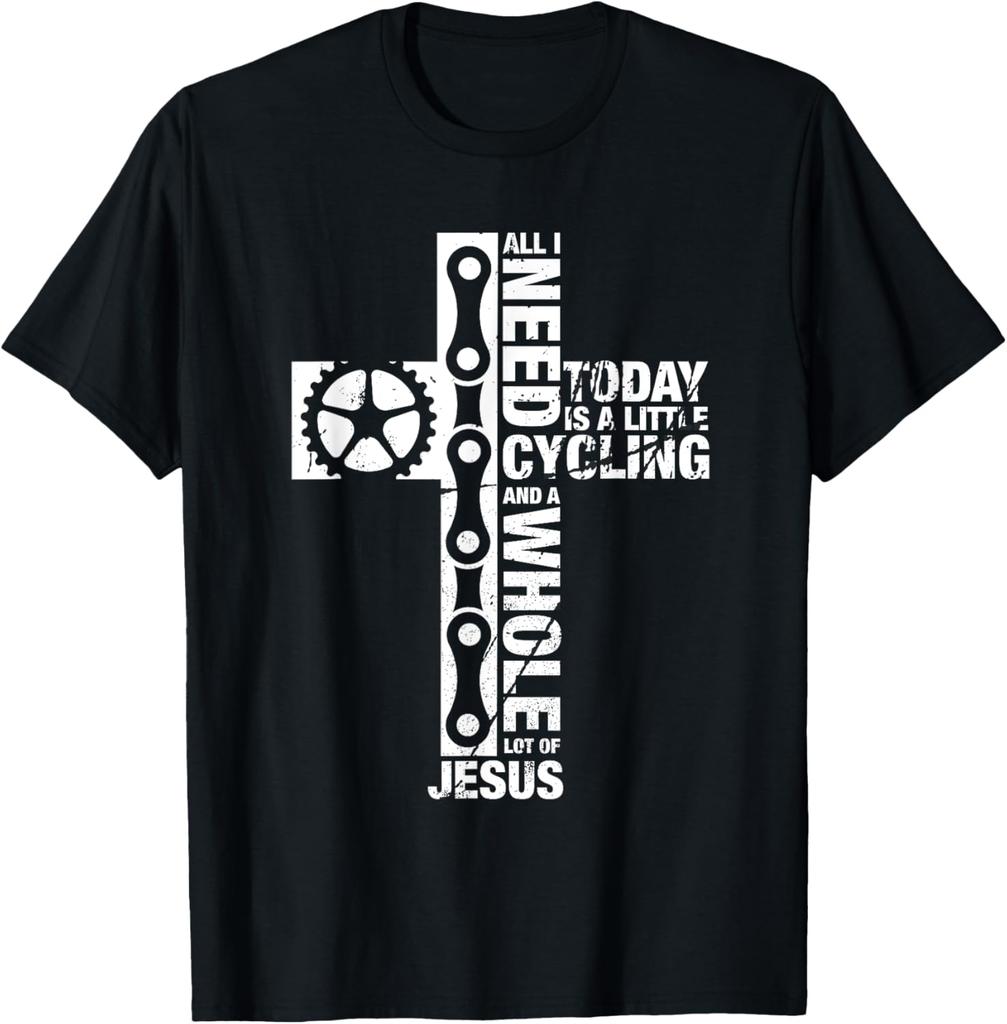 All I Want Is Jesus My Mountain Bike Christian Funny Biker TShirt Unisex Summer Streetwear Tops Vintage T Shirt Camisas