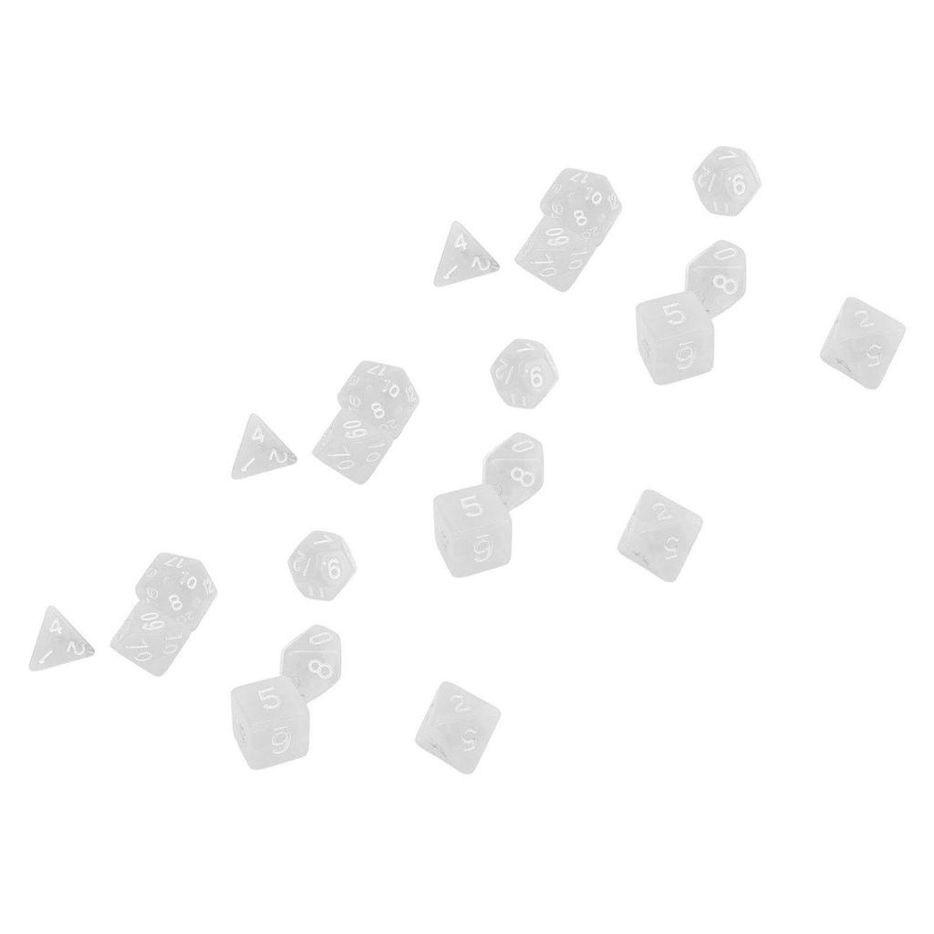 21Pcs Number Dice Plastic Waterproof Portable Funny Table Game Polyhedral Dice for Board Games Educational School