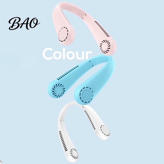 Long Battery Life Fan Neck Fan, Lightweight Bladeless Hanging Portable Hands Free 3 Speed Adjustable Design, Personal Safe