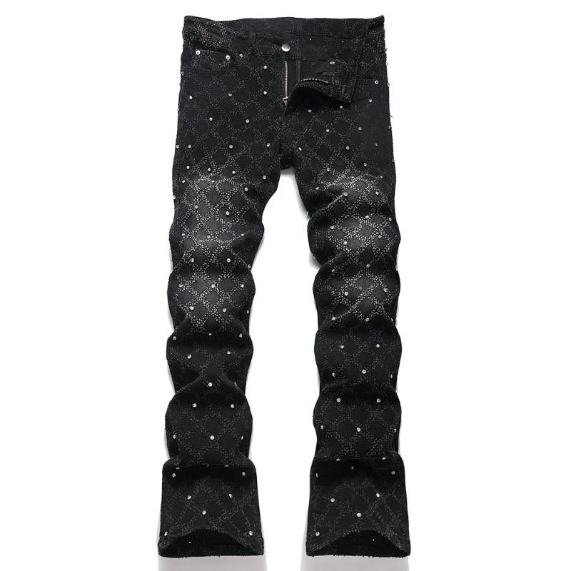 ROADVIBE Vīriešu Kristāla Boot Cut Džinsi