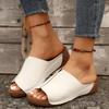 New Foreign Trade Slope Heel Slippers Women's Thick Bottom Women's Sandals Casual and Light Large Size