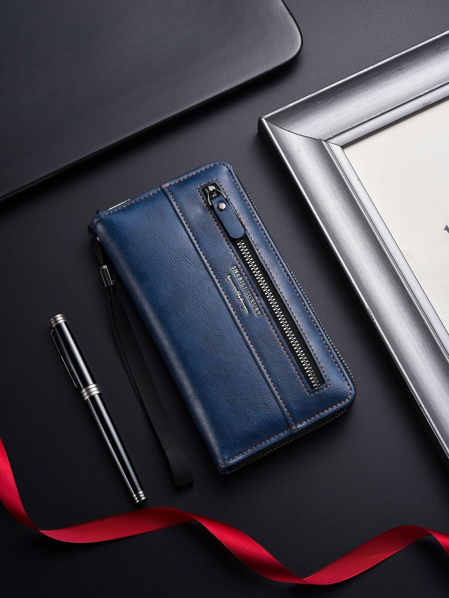 

Men s 2025 American-Style Large Capacity Clutch Wallet with Long Zip and Multi-Card Slots