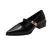 [Youshilai] Pointed Temperament Mary Jane Shoes Women's 2025 Spring New One-word Retro Casual Versatile Single Shoes