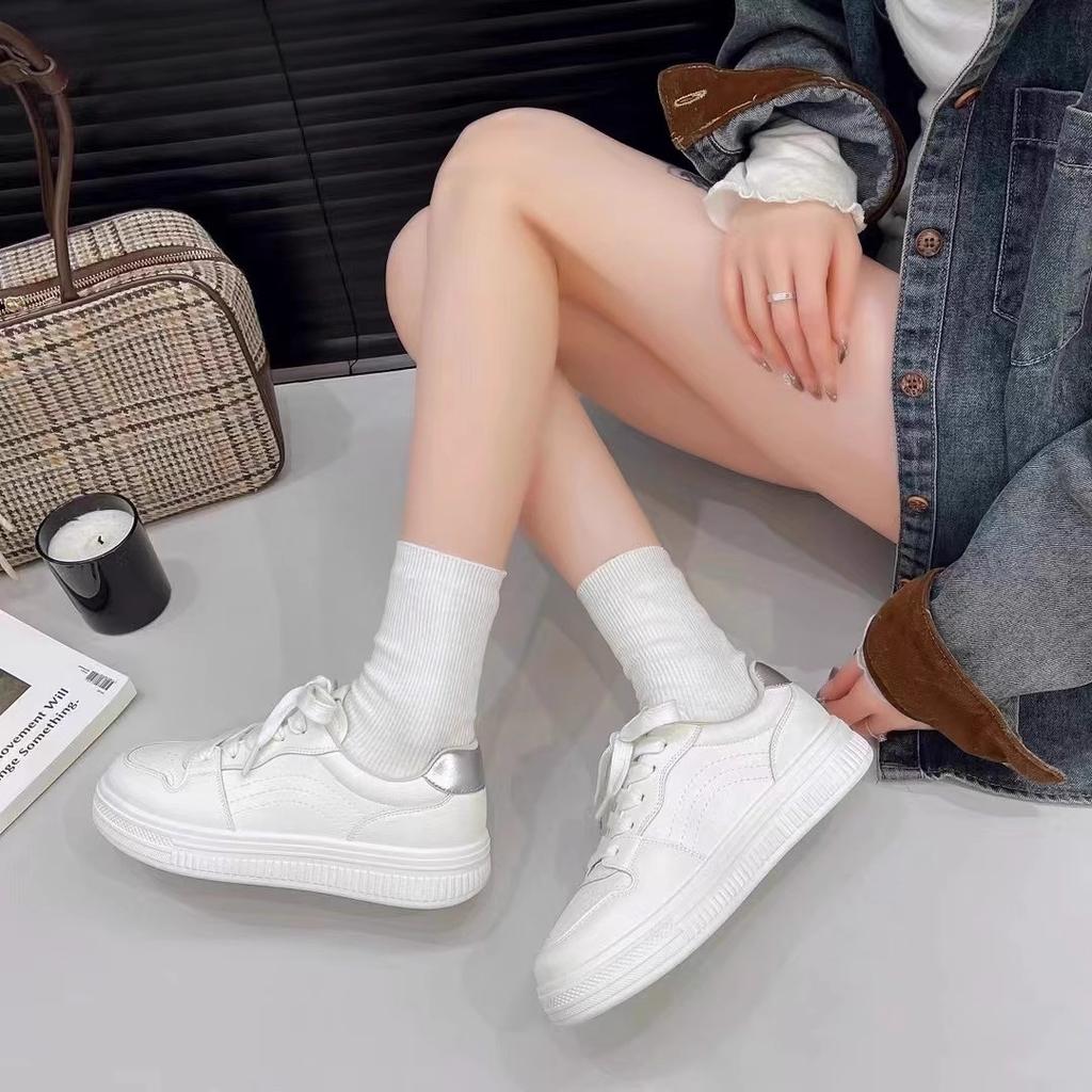 Thick-soled Heightening Little White Shoes Women's 2025 New Comfortable and Breathable College Style Fashionable Versatile Sportsrd