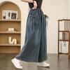 Loose Wide Leg Jeans Pants Female Autumn Casual Streetwear Big Pocket Denim Pants Solid Straight Pants for Women