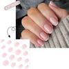 24 pezzi Unghie Finte Acriliche Lucide Corte Quadrate da Premere con Punte Francesi Adesive Manicure per Donne e Ragazze