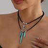 Vintage Ethnic Style Leather Cord Necklace Adjustable Length Neckchain For Casual Or Party Outfit Enhancement