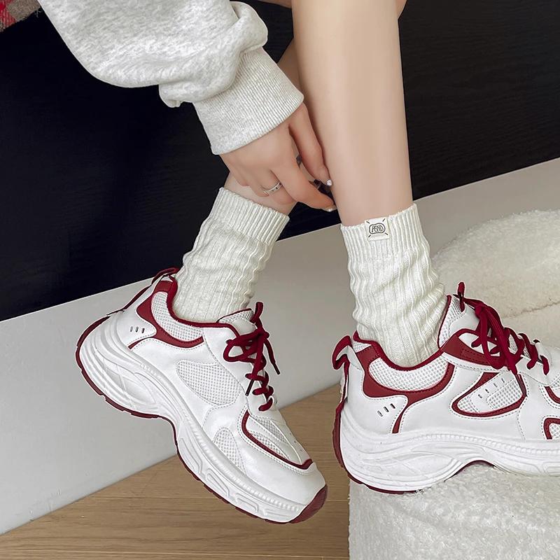 Women's Sports Shoes 2025 Spring Woman Platform Tennis Female Casual Sneakers Thick Sole Trainers Fashion Sneakers Women Luxury