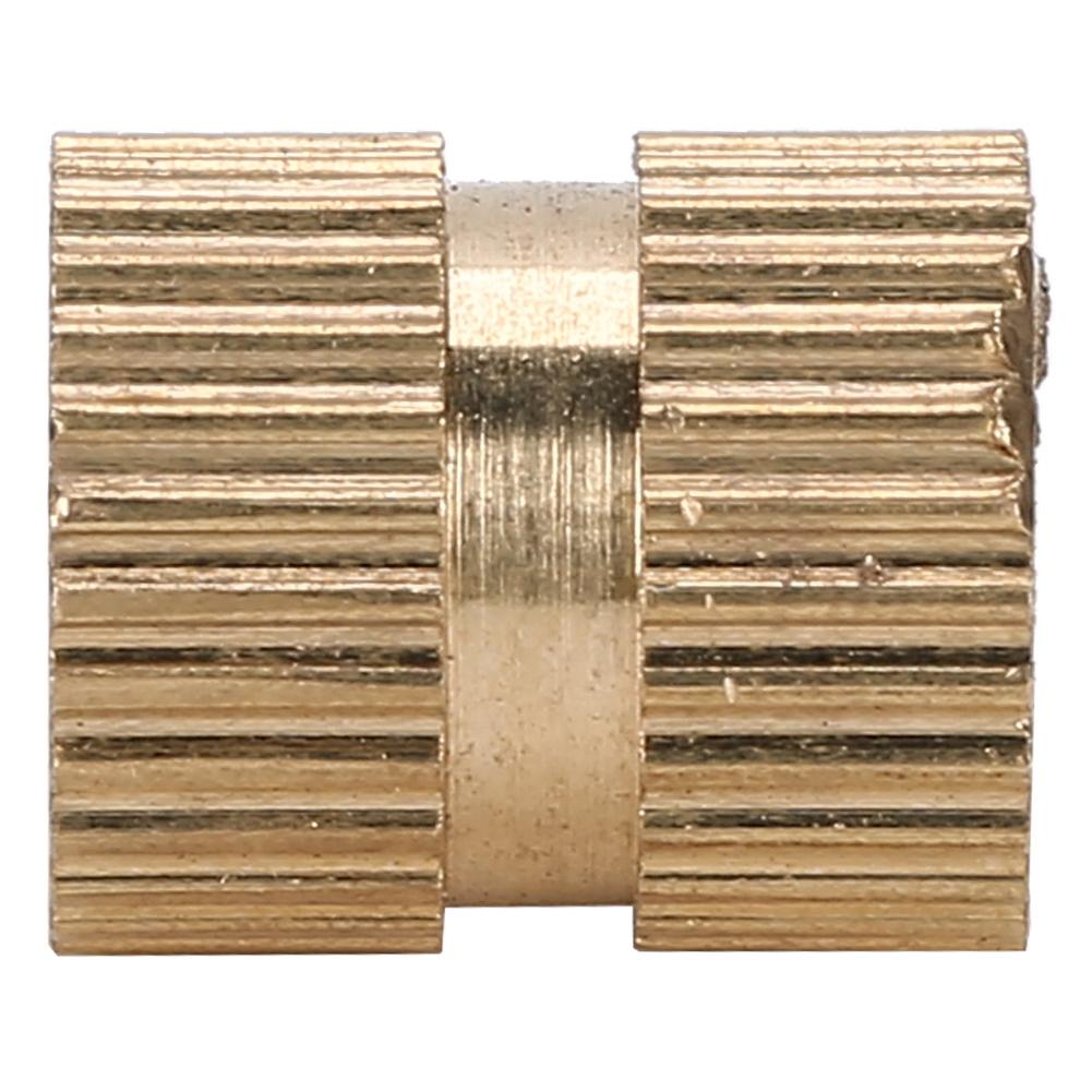 100Pcs Knurl Insert Nut Brass Double Pass Embedded Fastener HandMade Accessories M6x10x8