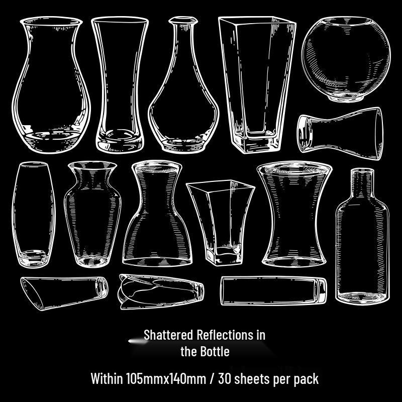 Zaomo PET Sticker Pack: Retro Flower Series for Journal and Collage Decoration (8 Styles)