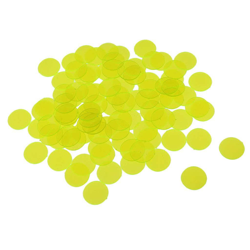 Pack of 100 Bingo Chips (Multi-Colour) – 1.5 cm Translucent Markers for Bingo,