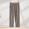 LangSha Women's Summer Plus Size Ice Silk Straight-Leg Pants