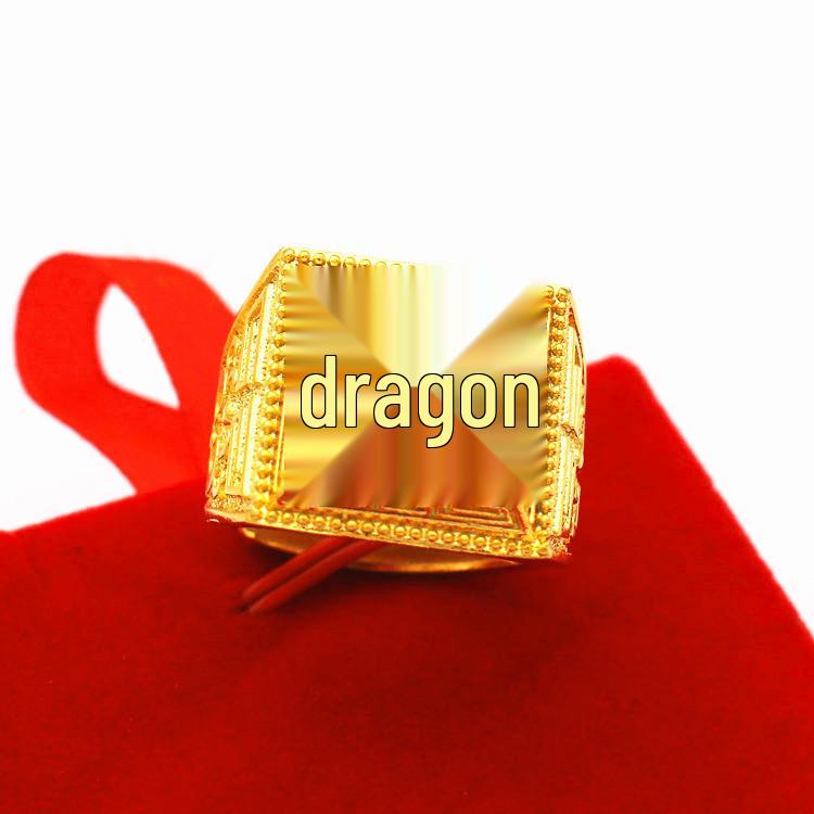 

Vietnamese Zodiac Dragon Heavy Gold Plated Brass Men s Ring Adjustable Open Ring