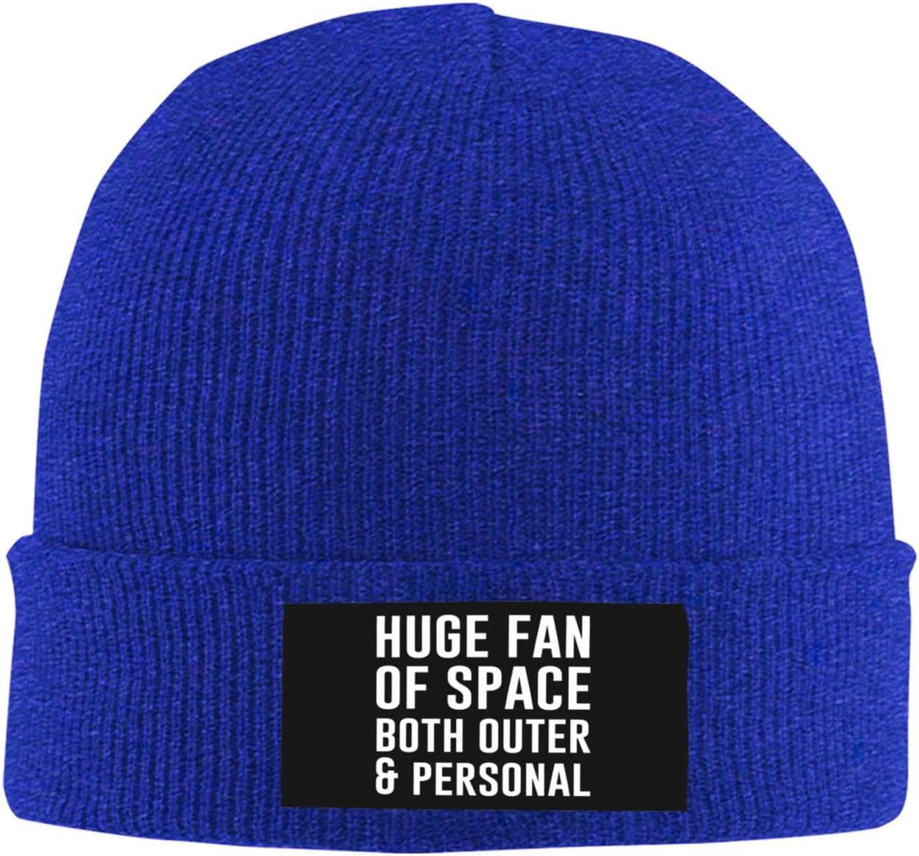 Riesiger Fan des Weltraums, sowohl des äußeren als auch des persönlichen. Schwarze Wintermütze aus Strick, warme Beanie, modische Skimütze für Damen und Herren One Size