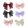 Sweet Ribbon Bowknot Hair Clip for Women Girls Handmade Bow Hairpin Hair Barrettes Mesh Yarn Headwear Hair Accessories