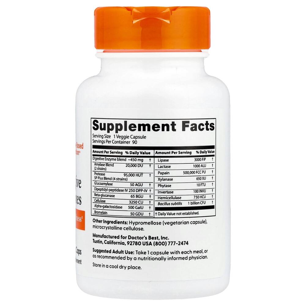 Doctor's Best Digestive Enzymes Veggie Capsules, 90 Count