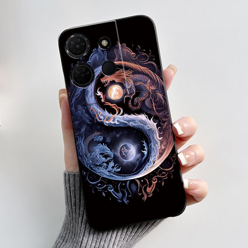 For TCL 503 K33 T513Z K32 T513W Case Luxury Cute Love Rabbit Funny Black Matte Soft Silicone Back Cover Shockproof Phone Case