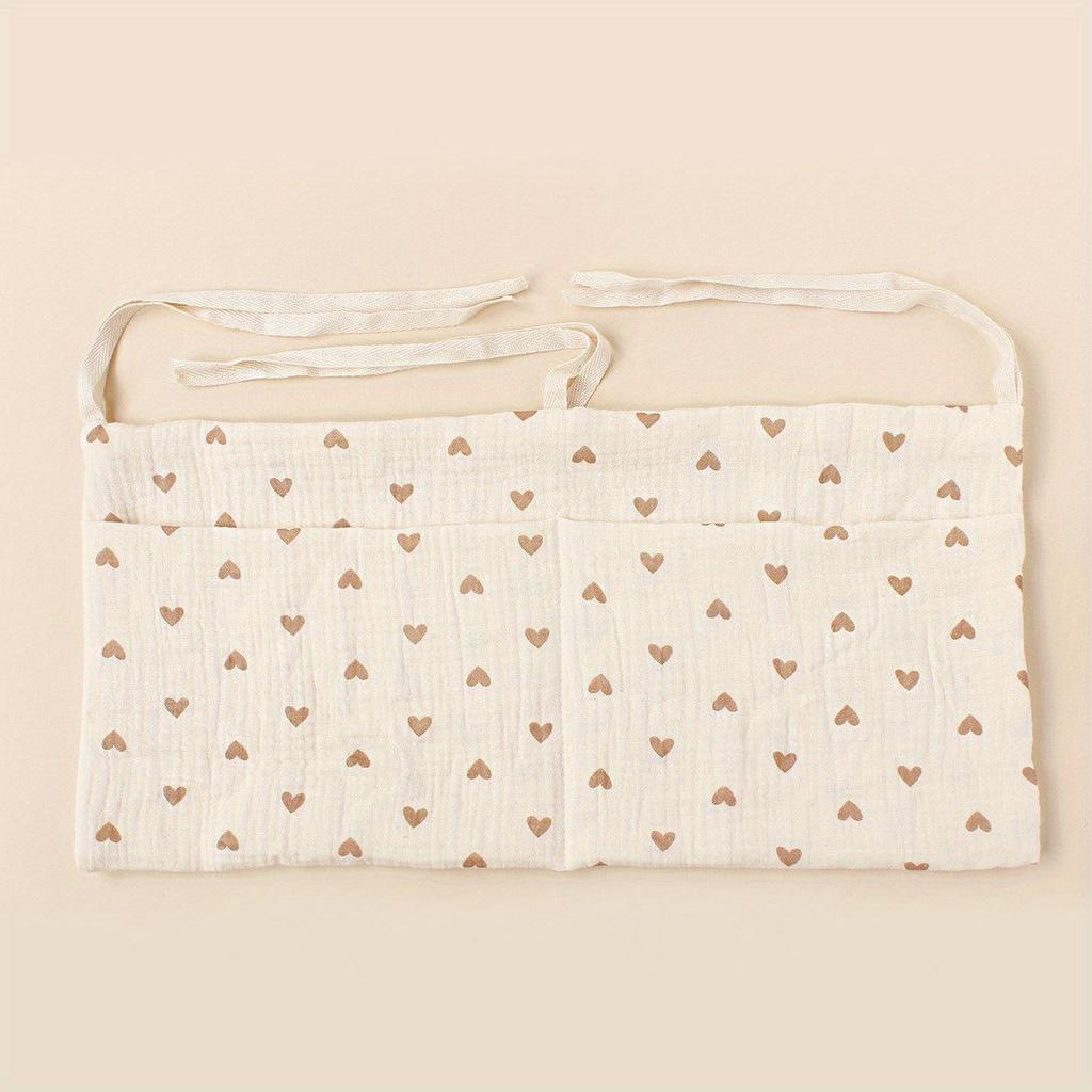 Závěsná taška na hračky ke posteli s dvojitými kapsami pro ukládání lahví, malých hraček, telefonů a dalšího příslušenství - Organizér na postel