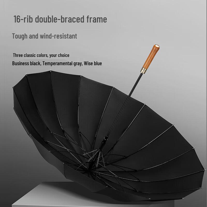 ZUODU 16-Rib Extra-Large Reinforced Straight Umbrella