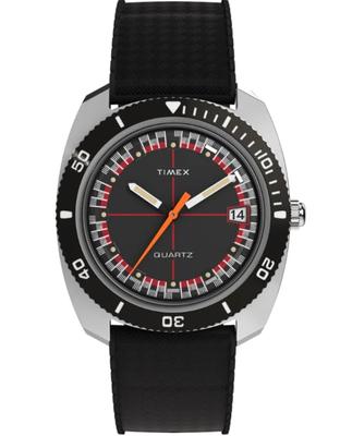 Unisex Zegarek Timex Q Timex TW2W22400 Kwarcowy 5 ATM Wodoodporny Plastikowa Czarna Tarcza Stal Nierdzewna [TIMEX] [Element]