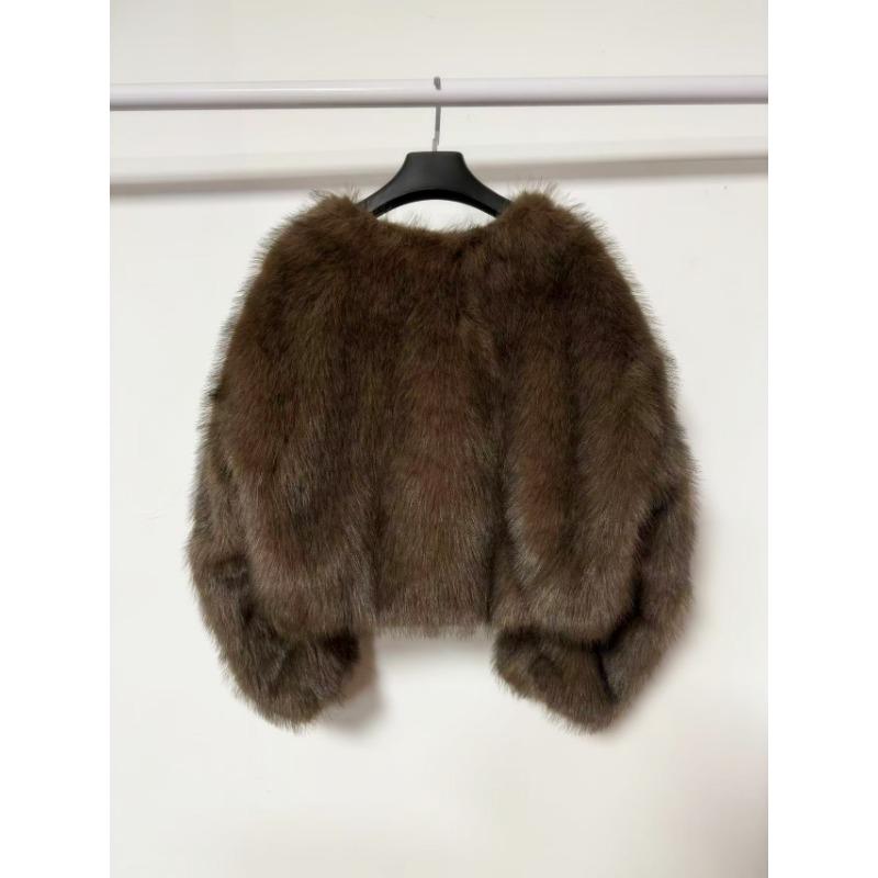 Autumn and Winter High Waist Short Coat Women's Versatile Round Neck Top