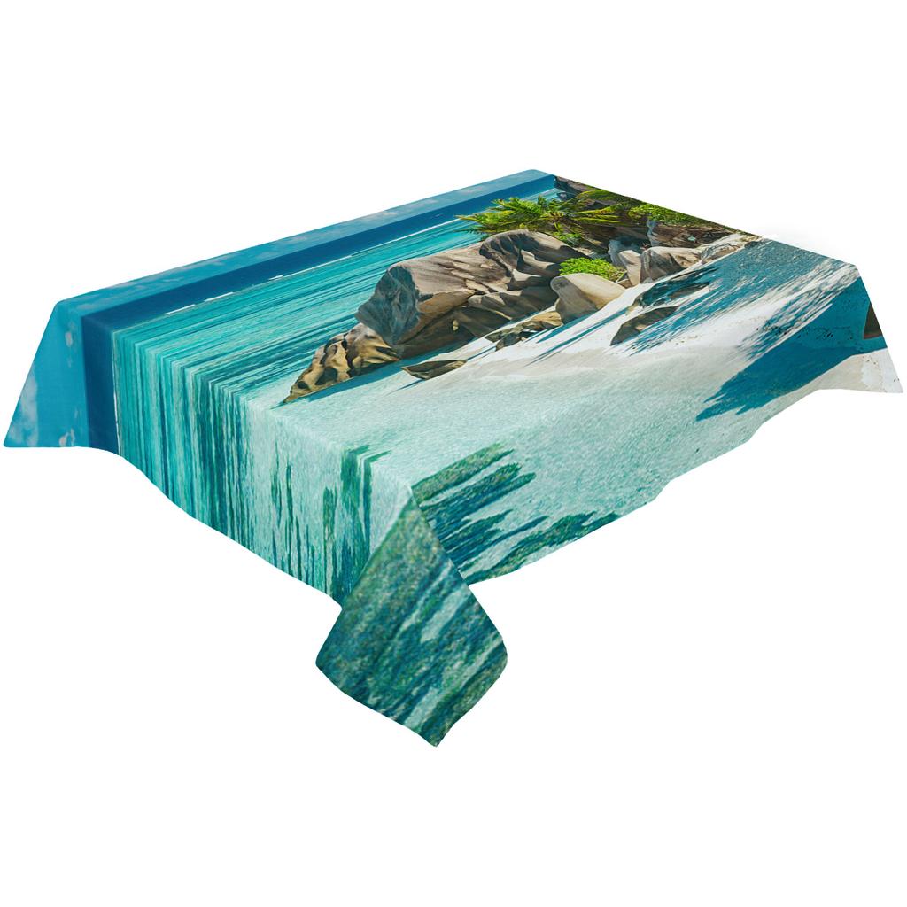 Beach Stones Sky Tablecloth Holiday Decor Waterproof Rectangular Tablecloths Wedding Decor Table Cover