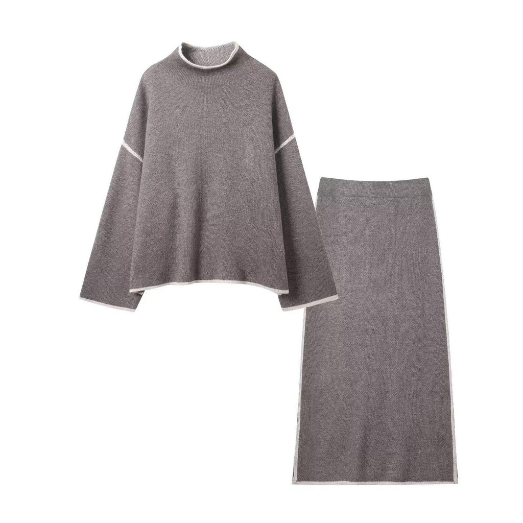 European Autumn Women's Color Block Knit Sweater 2025