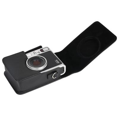Khanka Black Leather Case Compatible with Fujifilm Instax Evo Hybrid Instant Camera, Instax Mini Evo INS Mini