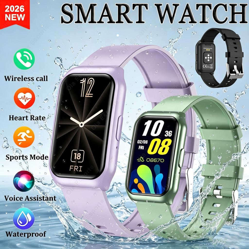 New Smart Watch Bluetooth Calling Heart Rate Blood Oxygen&Sleep Monitoring Flashlight IP68 Waterproof Voice Assistant Men Women Smartwatch HW12