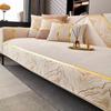 Chenille Solid Color Splicing Pattern Edges Sofa Cover Thicken Sofa Cushion Anti-slip Four Seasons Couch Cushion for Living Room