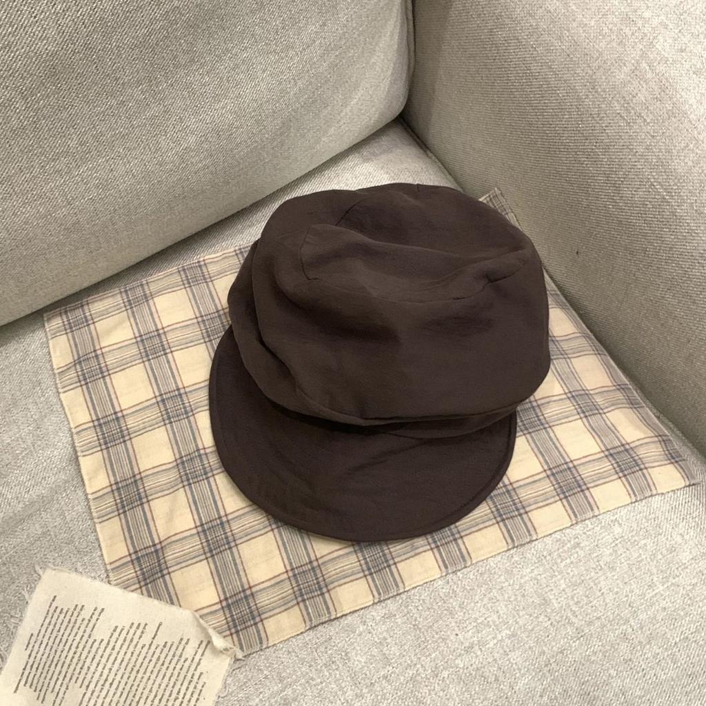 Japanese niche cotton and linen pleated cloud beret female spring and autumn face small newsboy hat octagonal painter hat