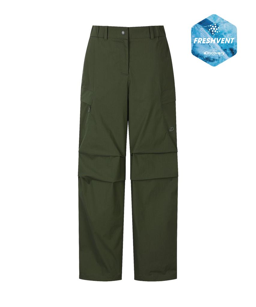 DISCOVERY EXPEDITION Freshvent Women'S Cotton Blend Wide Cargo Pants (D/Khaki)