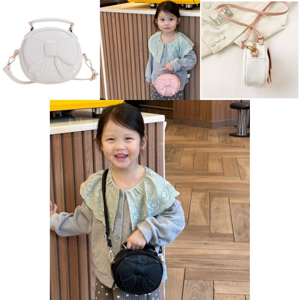 Cute Unisex Mini Bowknot Round Purse For Kids Made From Soft Pu Material