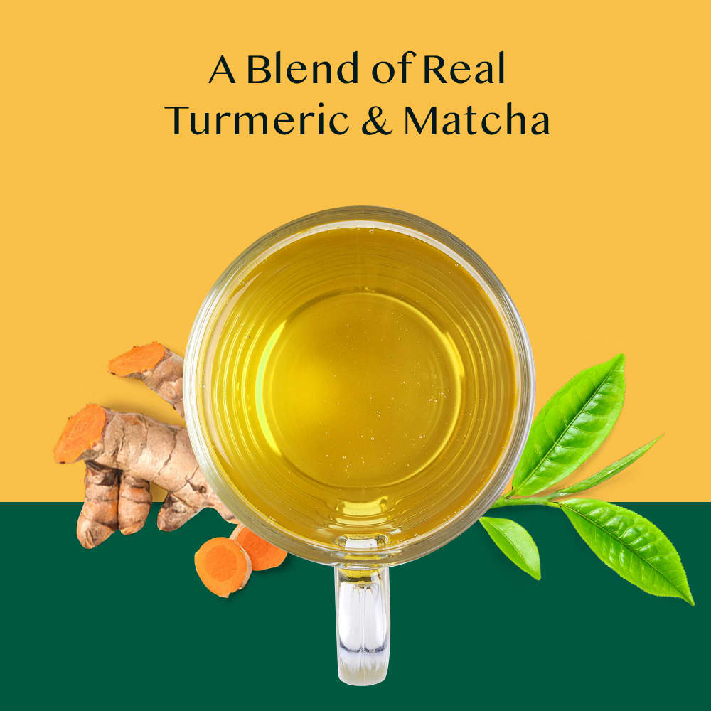 VAHDAM India, Infusions, Herbal Tea, Turmeric Matcha+, 18 Infusion Bags, 27g (0.95oz)