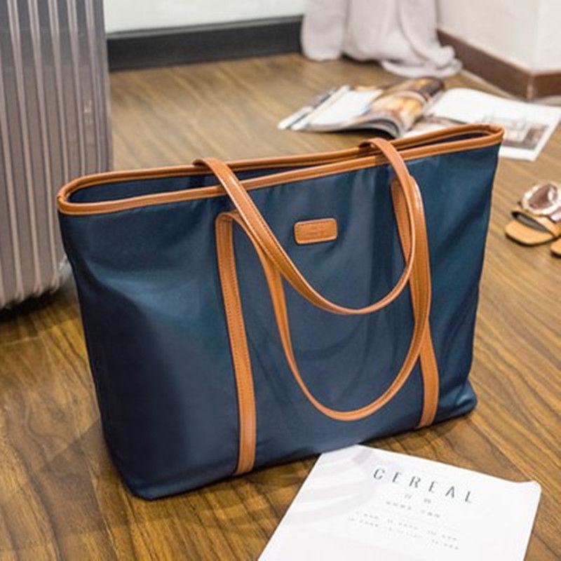 Women's Waterproof Oxford Canvas Shoulder Tote: Stylish, Simple, Large Handbag for Commuting