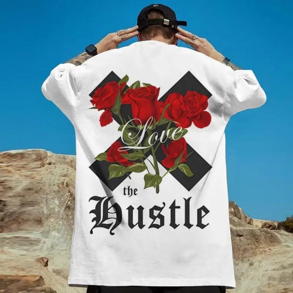 

Rose Cross Men Cotton TShirt Streetwear Grunge Hip Hop Casual Style - Men s Summer Cotton Graphic Tee S разноцветный