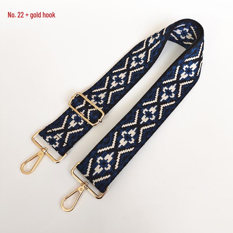 Etniczny Wzór Nylonowy Pasek do Plecaka z Regulowaną Długością i Metalowymi Akcesoriami - Odporny na Zużycie i Poszerzony dla Komfortu