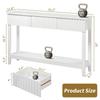 Modern Console Table with 3 Drawers and Open Storage Shelf, Entryway Table Narrow Long Sofa Table Hallway Foyer Table Behind Couch Table, White