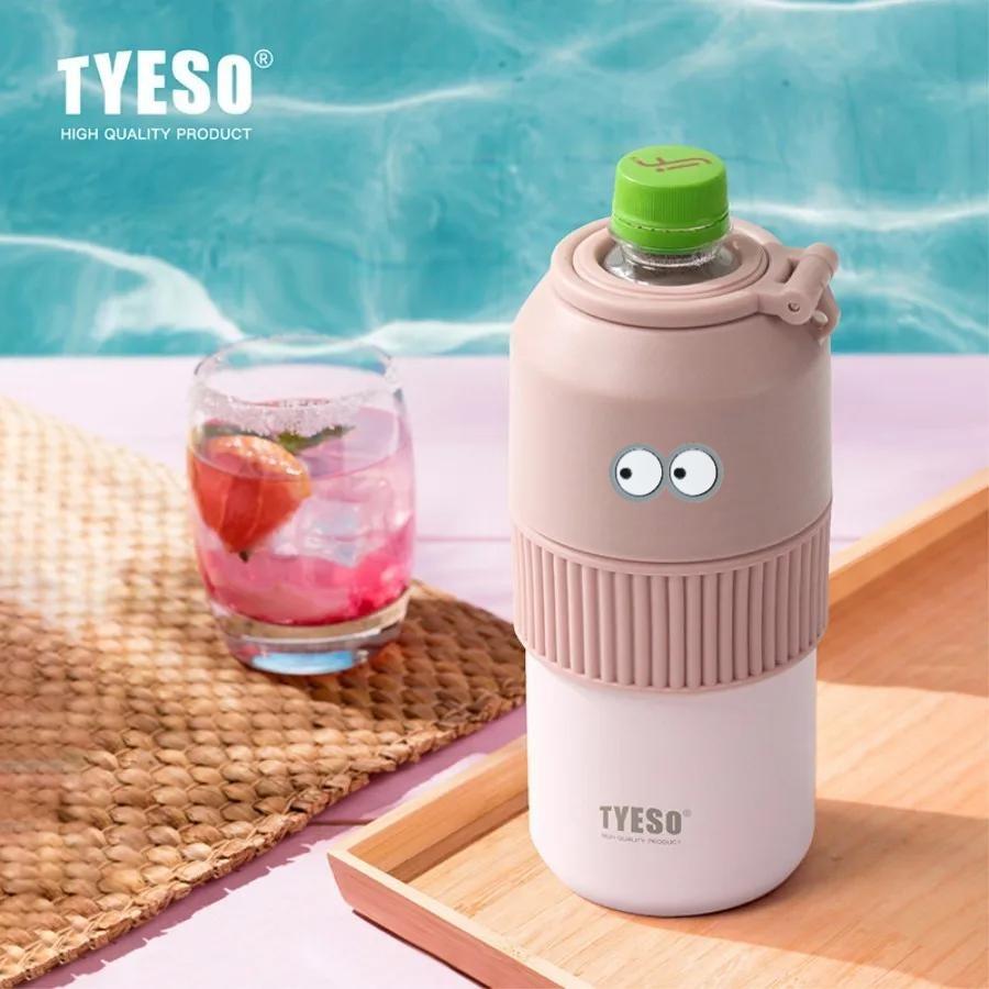 Tyeso 1000ML Portable Insulated Cold Drink Bottle High-Performance Lightweight Tumbler Large Capacity for Outdoor Sports Travel with Eye Sticker