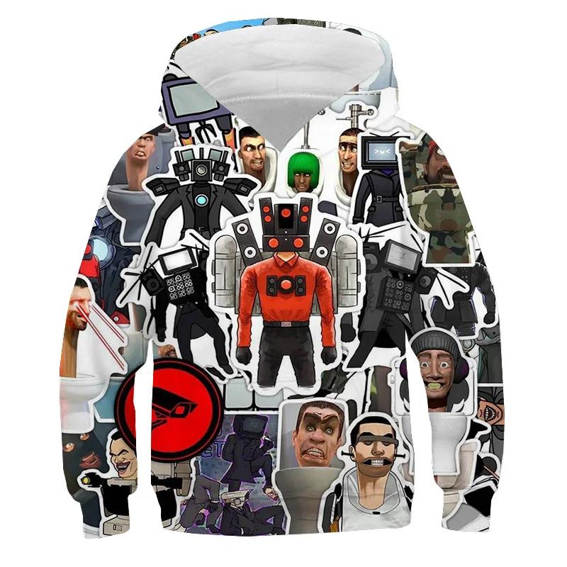 Bluza z nadrukiem Skibidi Toilet dla dzieci Jesień Zima Ubrania Dziecięca Bluza Titan Speakerman Bluzy dla chłopców Dziewczęcy Sweter z kapturem Cartoon