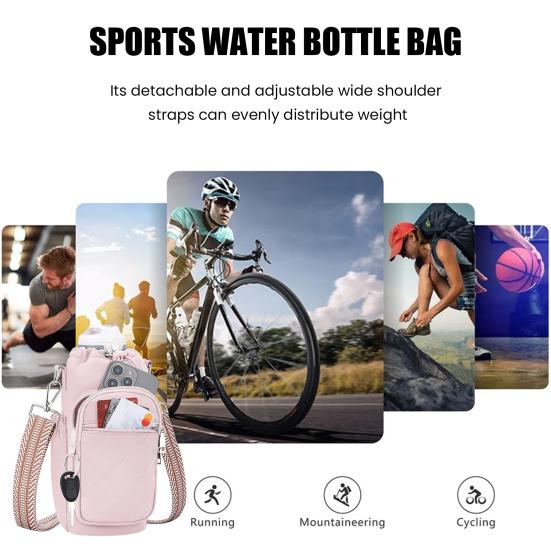 Sports Water Bottle Bag Thermal Insulated Kettle Holder Lightweight Crossbody Water
