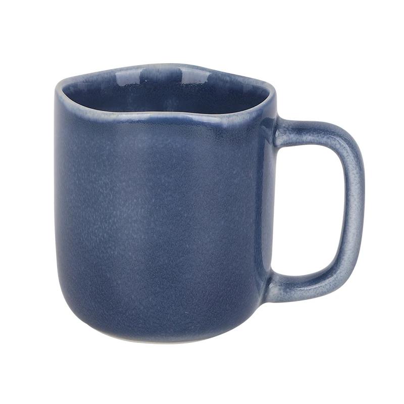 Shunxiang Ceramic Coffee Mugs with Handle Ceramic Glaze Solid Color Mug Irregular Cup Mouth Home Breakfast Oat Water Cup Gifts