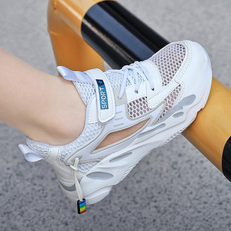 Big Boys Summer Hollow Boy's Sports Shoes Velcro Ultra-light EVA Children's Sports Shoes