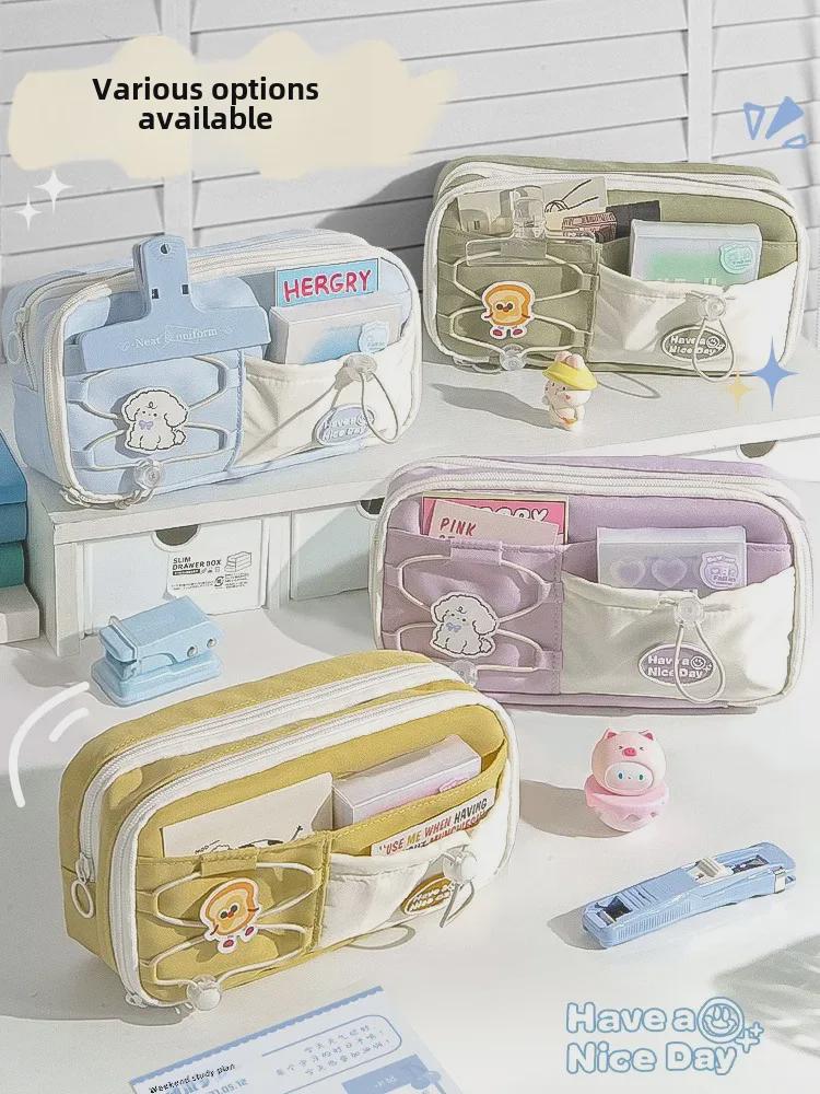 Soft Girl Pencil Case - Large Capacity, Gentle Lazy Style for Students
